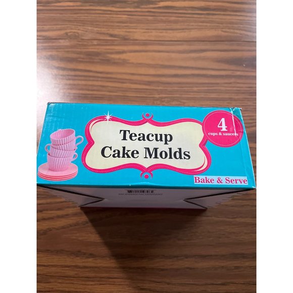 Set of four pink teacup cake molds NWT - Picture 2 of 4